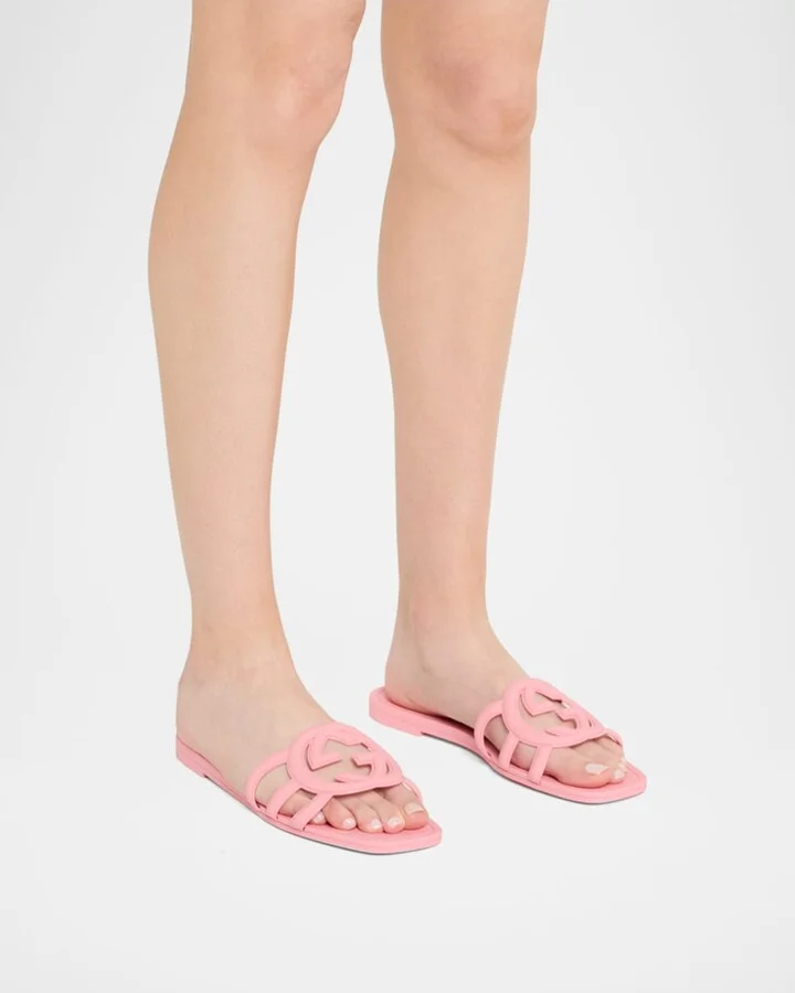 Palma GG Rubber Flat Slide Sandals - Image 3