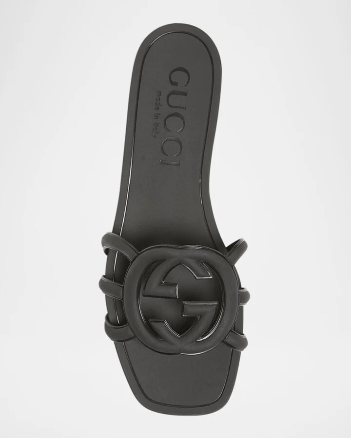 Palma GG Rubber Flat Slide Sandals - Image 8