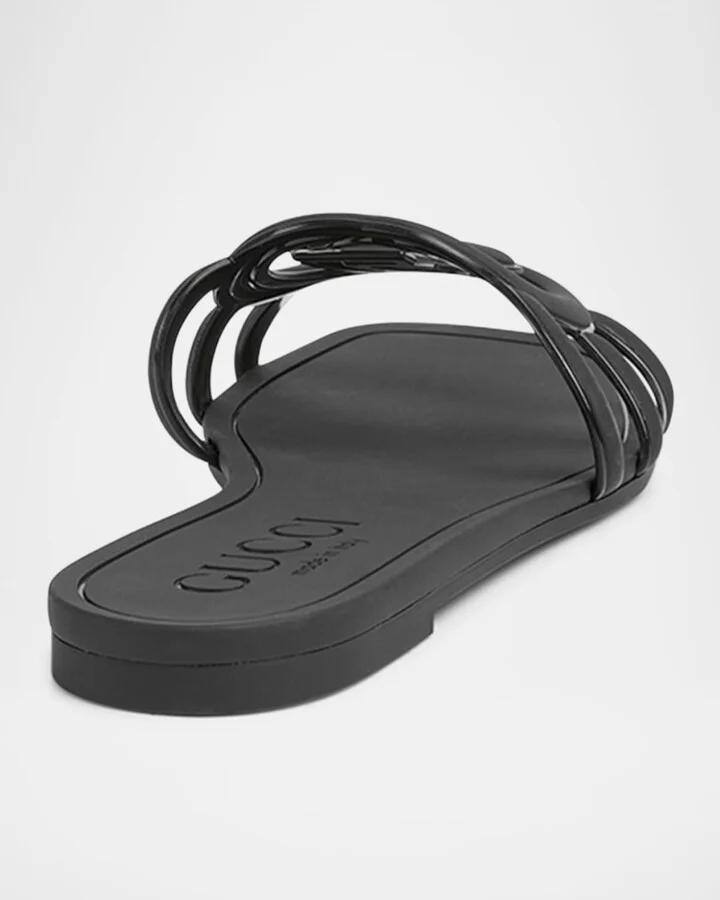 Palma GG Rubber Flat Slide Sandals - Image 9