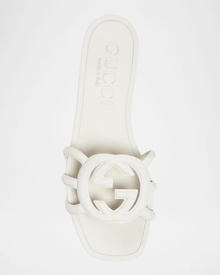 Palma GG Rubber Flat Slide Sandals - Image 11