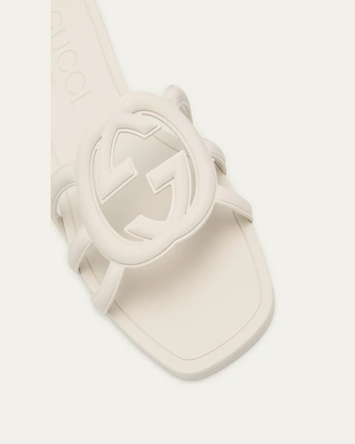 Palma GG Rubber Flat Slide Sandals - Image 4