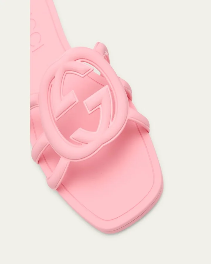 Palma GG Rubber Flat Slide Sandals - Image 10