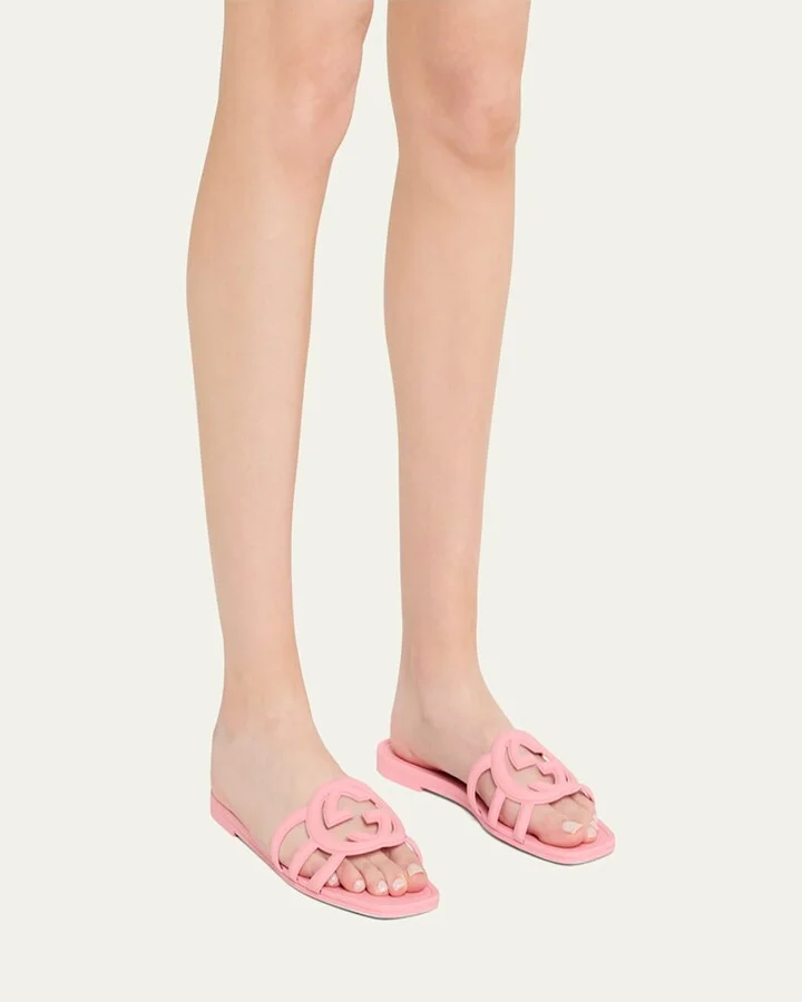 Palma GG Rubber Flat Slide Sandals - Image 11