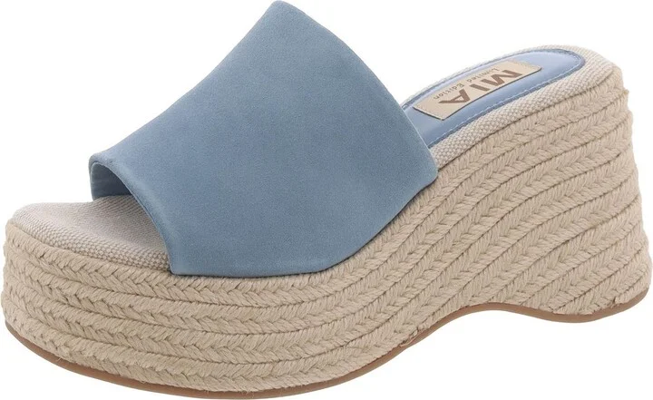Palma Womens Suede Slip On Platform Sandals