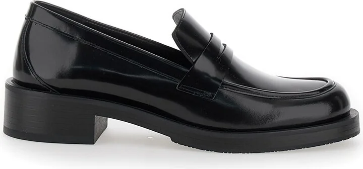 'palmer' Black Slip-on Loafers In Patent Leather Woman