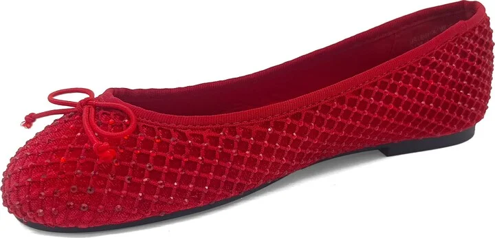 Palmer Mesh Rhinestone Diamond Mesh Ballet Flat - Image 2