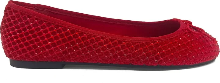 Palmer Mesh Rhinestone Diamond Mesh Ballet Flat - Image 5