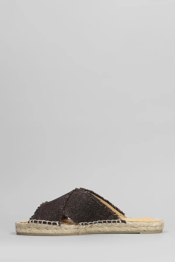 Palmera-032 Flats In Brown Canvas - Image 3