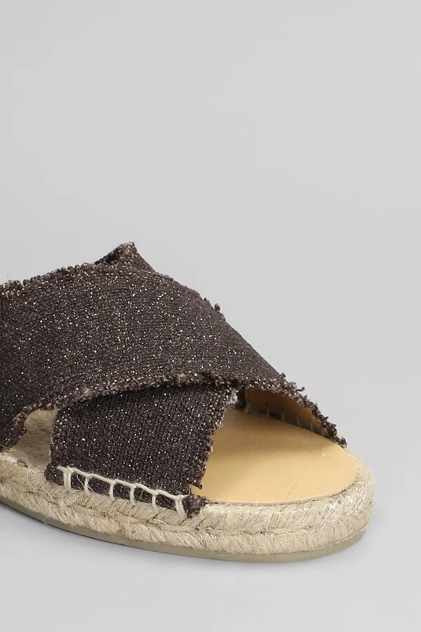 Palmera-032 Flats In Brown Canvas - Image 5