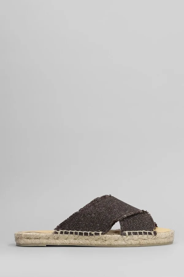Palmera-032 Flats In Brown Canvas