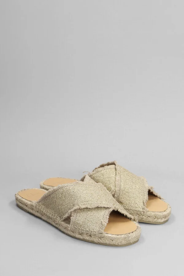 Palmera-032 Flats In Gold Canvas - Image 2
