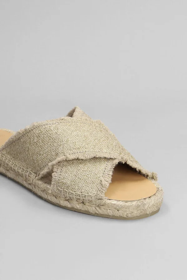 Palmera-032 Flats In Gold Canvas - Image 5