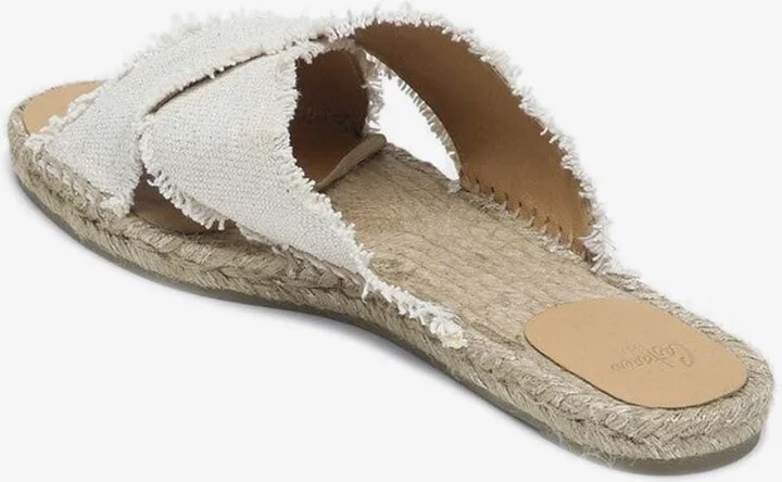 Palmera Linen Flat Sandals - Image 2