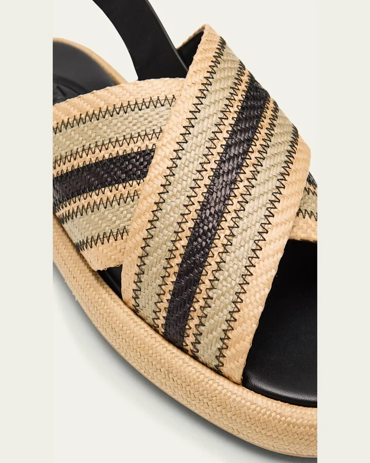 Palmera Striped Cross-Band Slide Sandals - Image 2