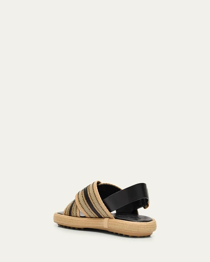 Palmera Striped Cross-Band Slide Sandals - Image 3