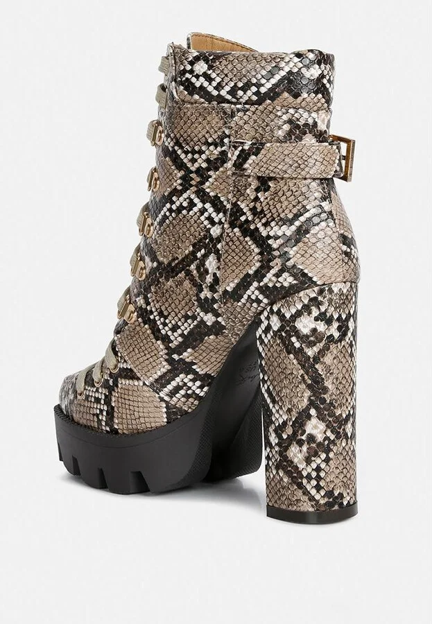Palmetto Snake Skin Ankle Boots - Image 9