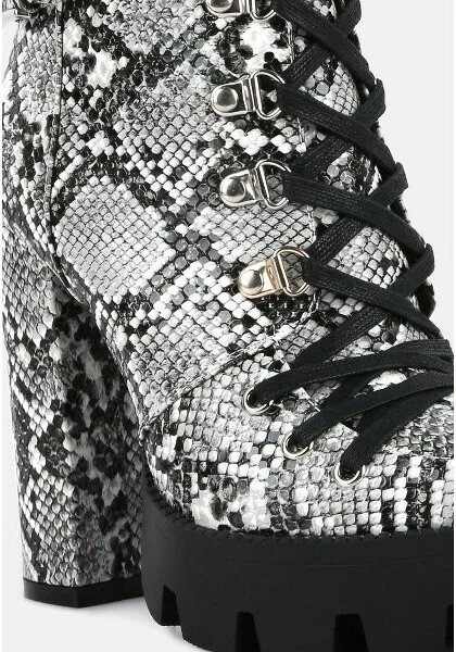Palmetto Snake Skin Ankle Boots Women - Image 4