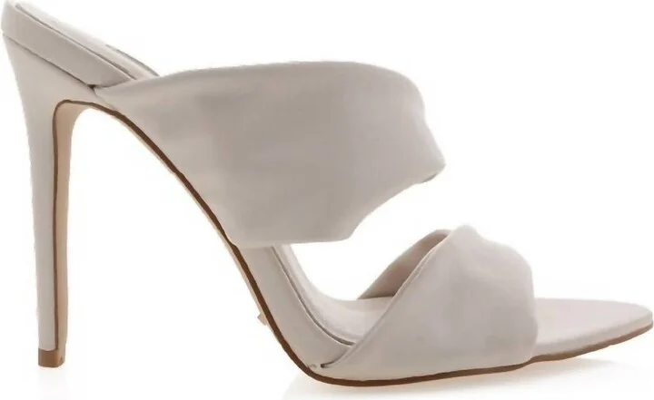 Palmina Heels - Oatmeal In White