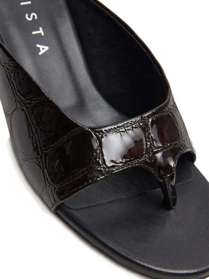 Palmira croco-embossed slide sandals - Image 2