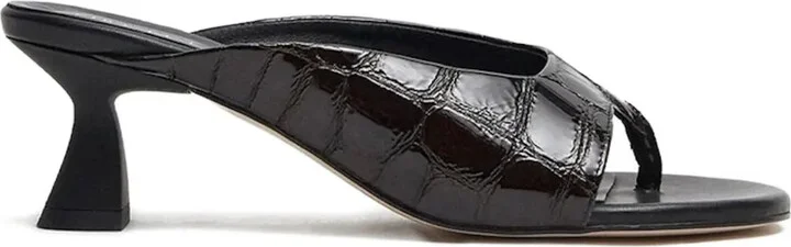 Palmira croco-embossed slide sandals