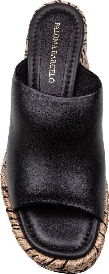 Paloma Alide Sandal In Leather With Rope Wedge - Image 2
