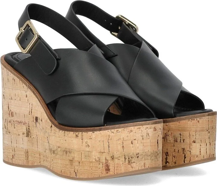 Paloma Barceló Begonia Black Wedge Sandal - Image 2