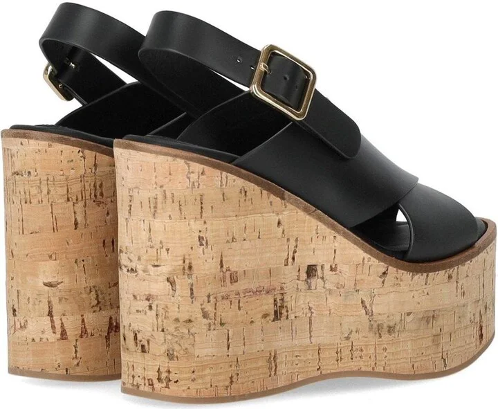 Paloma Barceló Begonia Black Wedge Sandal - Image 4