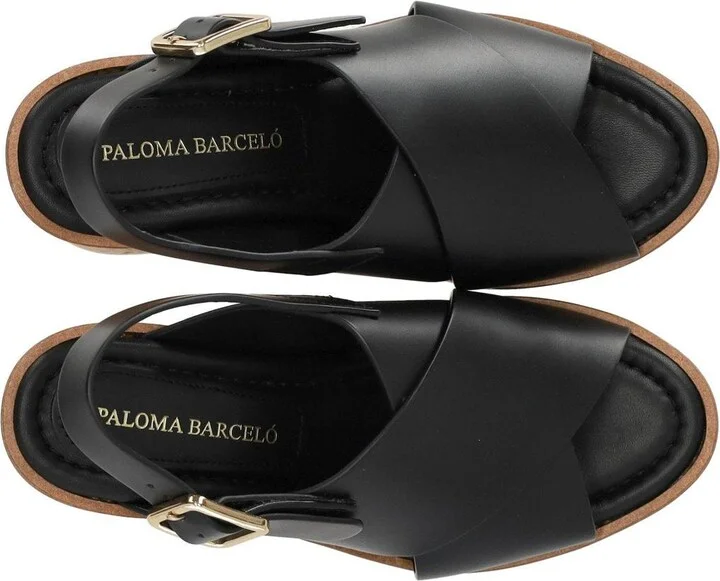 Paloma Barceló Begonia Black Wedge Sandal - Image 5