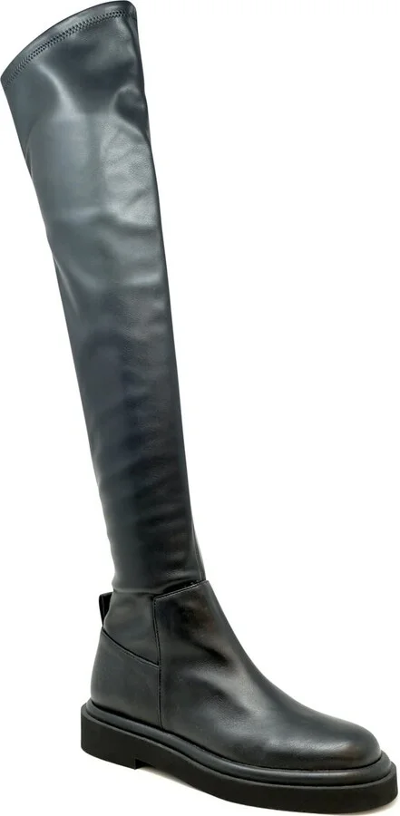 Paloma Barcelo Black Leather Over The Knee Kenda Boots - Image 3