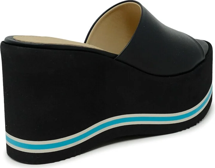Paloma Barcelo Leather Leto Wedge Sandals - Image 3