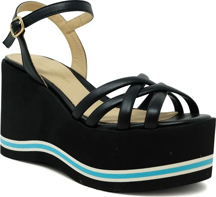 Paloma Barcelo Leather Lioba Wedge Sandals - Image 2