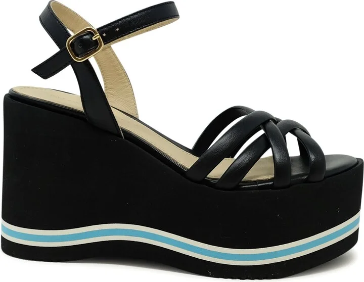 Paloma Barcelo Leather Lioba Wedge Sandals