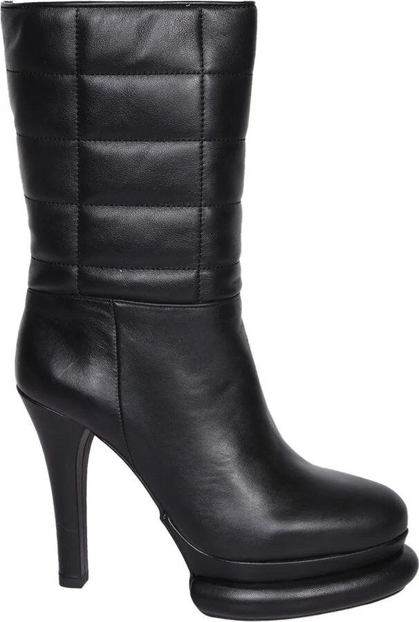 Paloma Barceló Round Toe Quilted High Heeled Boots