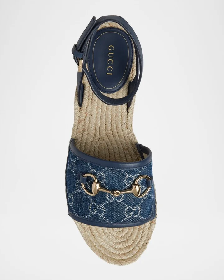 Paloma GG Denim Platform Espadrille Sandals - Image 2