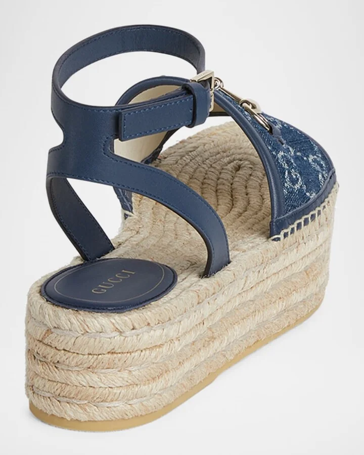 Paloma GG Denim Platform Espadrille Sandals - Image 3