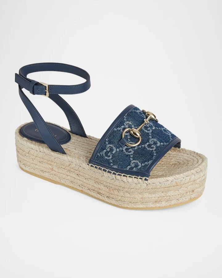 Paloma GG Denim Platform Espadrille Sandals - Image 4