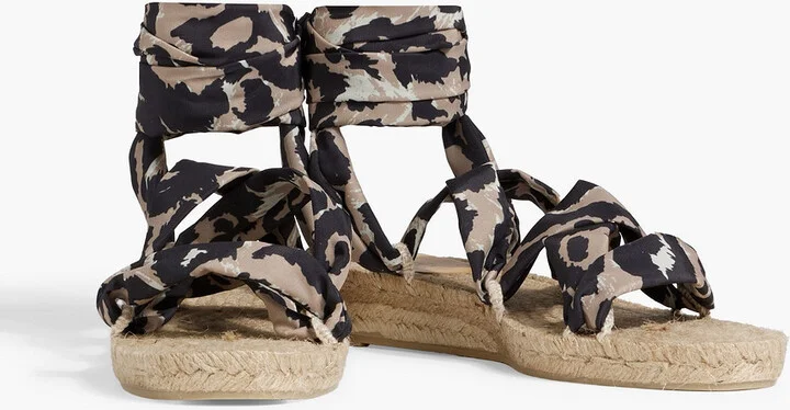 Paloma printed crepe de chine espadrille sandals - Image 2