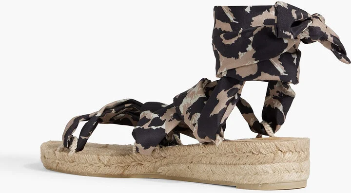 Paloma printed crepe de chine espadrille sandals - Image 3