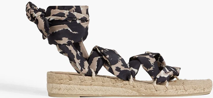 Paloma printed crepe de chine espadrille sandals