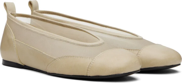 Paloma Wool Beige Pili Mesh Ballerina Flats - Image 4