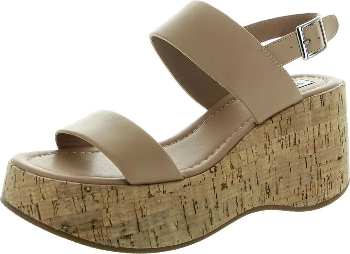 Pam Womens Adjustable Leather Platform Sandals