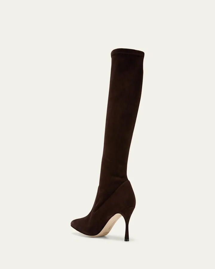 Pamfilo Suede Stiletto Tall Boots - Image 7
