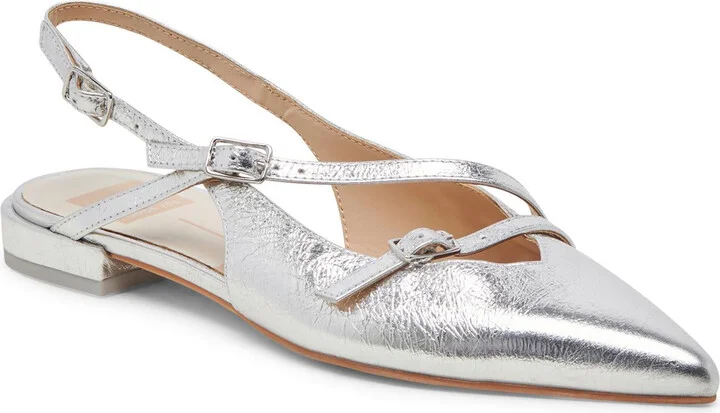 PAMLA Womens Leather Strappy Slingbacks