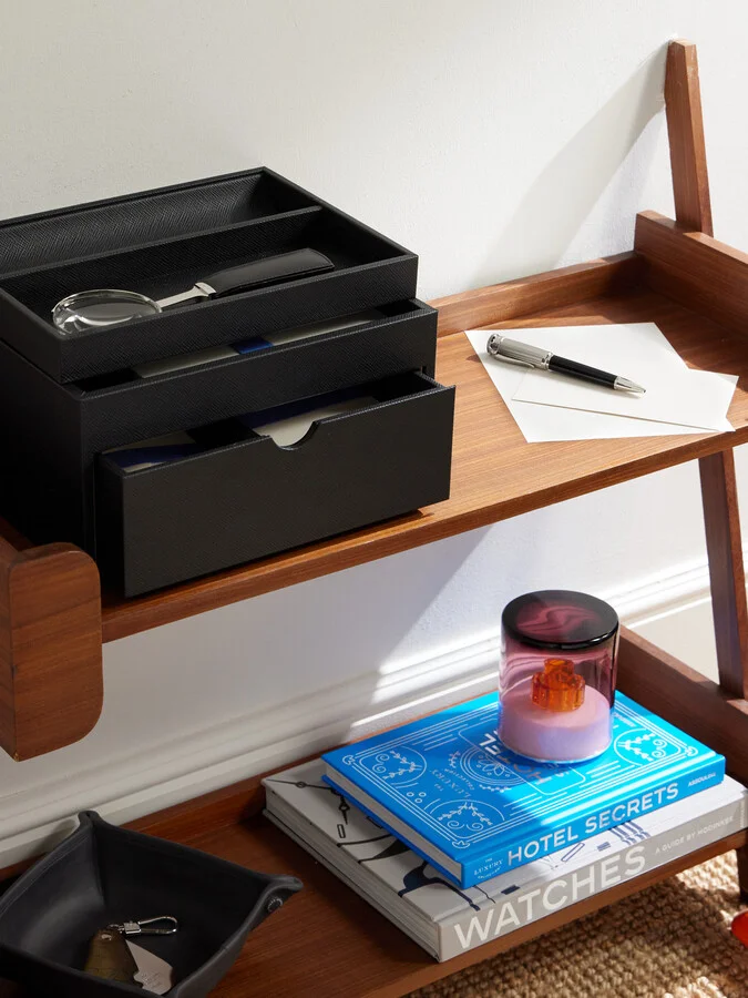 Panama Cross-Grain Leather Stationery Organiser - Image 2