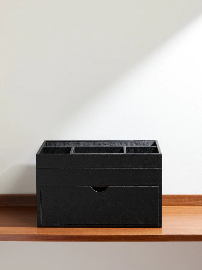 Panama Cross-Grain Leather Stationery Organiser