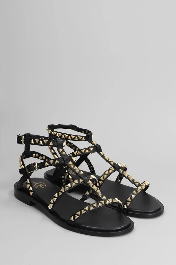 Pandora Flats In Black Leather - Image 2