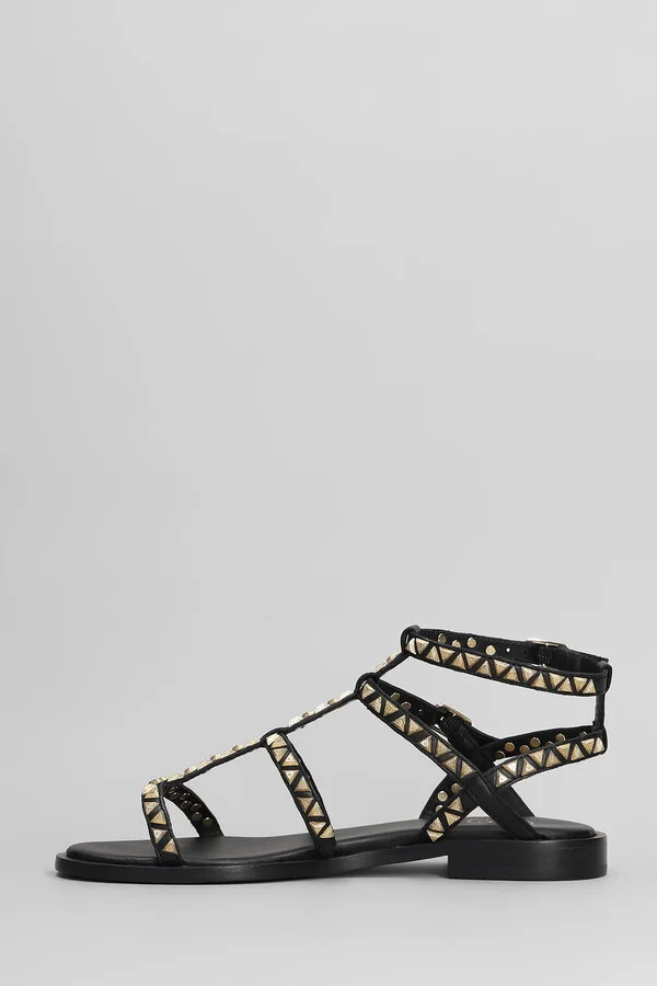 Pandora Flats In Black Leather - Image 3