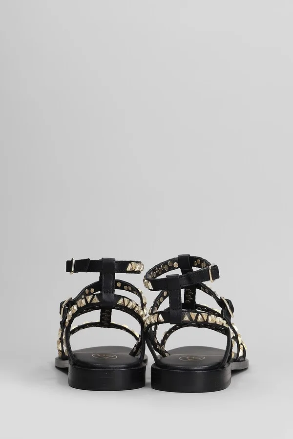 Pandora Flats In Black Leather - Image 4