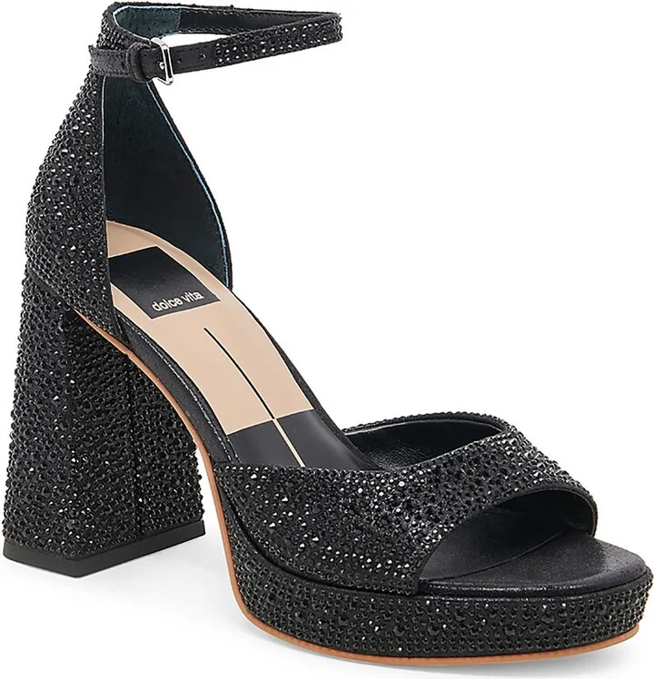 Pandro Crystal Womens Embellished Block Heels