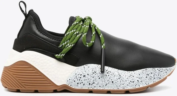 Paneled Sneakers in Faux Leather